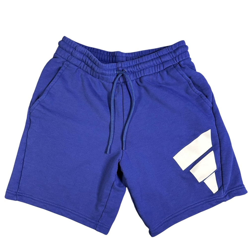 Adidas Primegreen Mens Fleece Shorts Royal Blue 3-Bar Logo Size M Drawstring